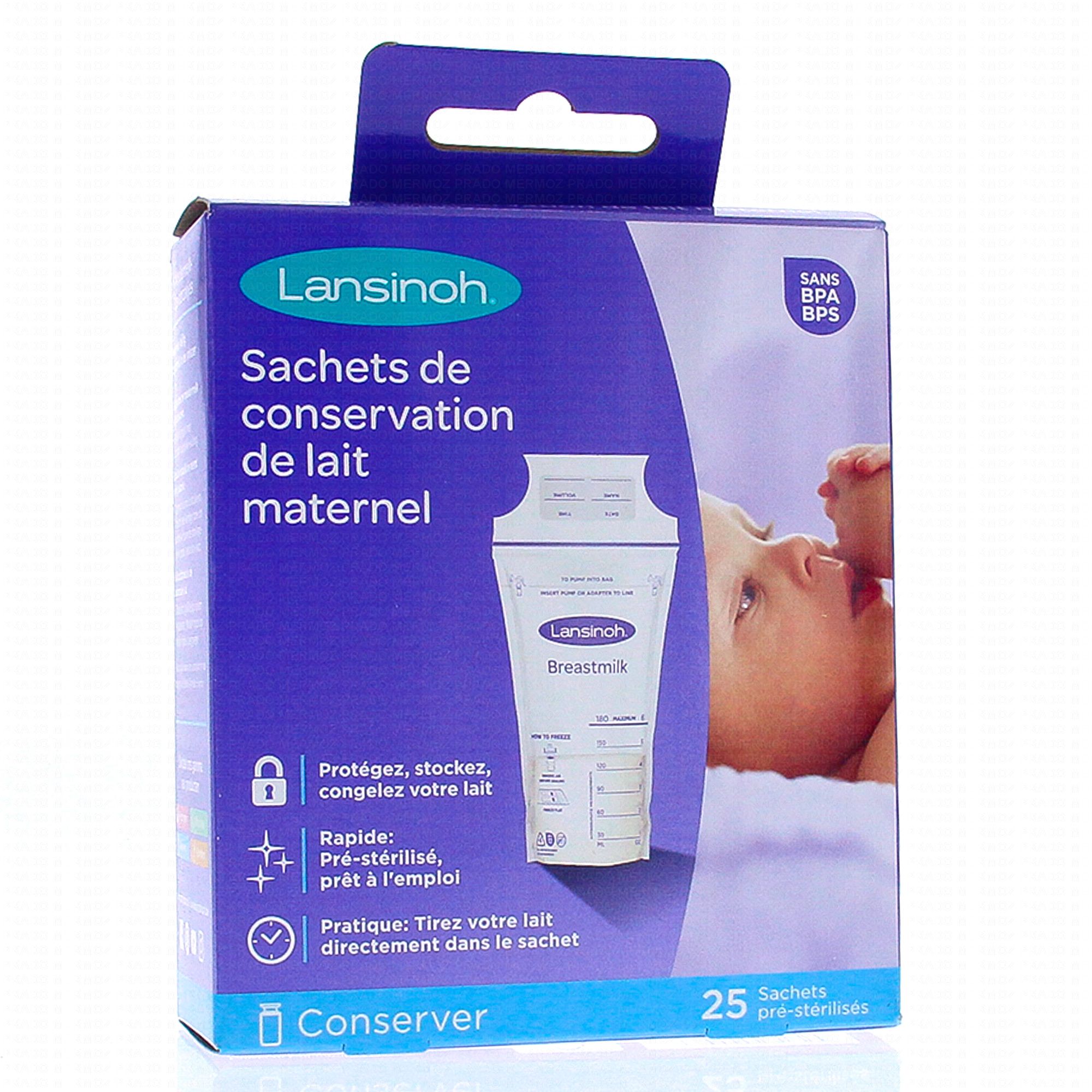 LANSINOH Sachets de conservation de lait maternel 25 sachets -  Parapharmacie Prado Mermoz