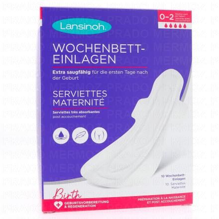 LANSINOH Serviettes Maternité x10