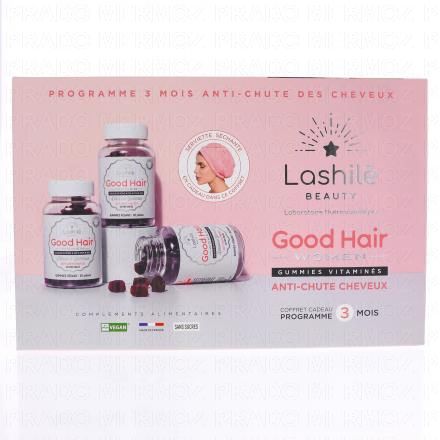 LASHILE BEAUTY Good Hair Women (3 x 60 gummies + 1 setrviette)