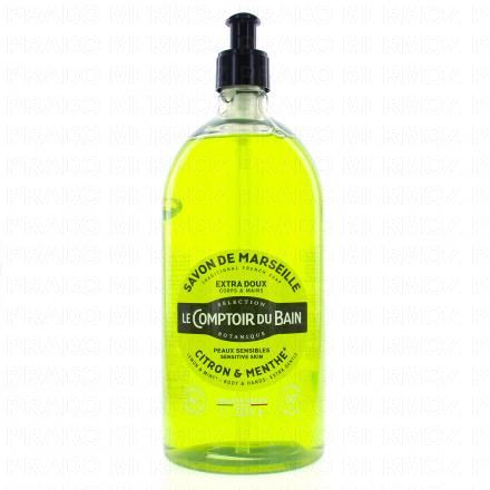 LE COMPTOIR DU BAIN Savon liquide de marseille citron menthe (flacon 1l)