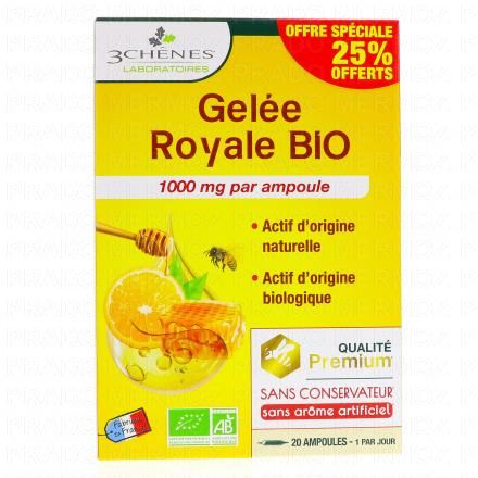 LES 3 CHENES Gelée Royale 1000 mg x20 Ampoules