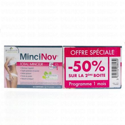 LES 3 CHÊNES MinciNov - Total minceur 5en1 lot de 2 x 60 comprimés