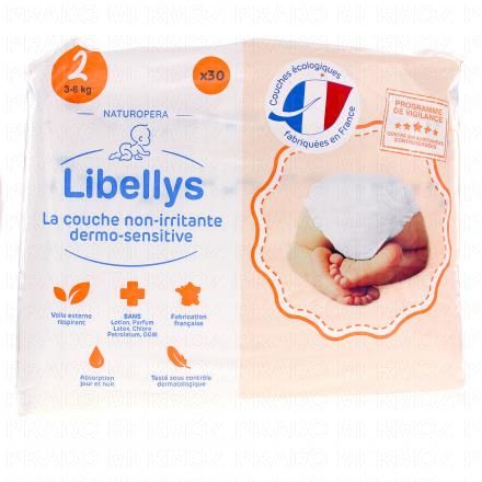 LIBELLYS Couche dermo sensitive taille 2 (3-6kg) x30