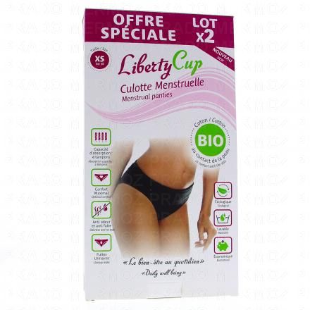 LIBERTY CUP Culotte menstruelle en coton bio (taille xs lot de 2)