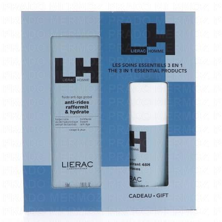 LIERAC HOMME Coffret les soins essentiels 3en1 D&eacute;odorant Offert