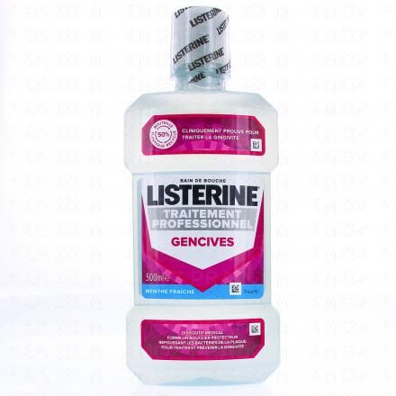 LISTERINE Bain de bouche traitement professionnel gencives menthe fraiche 500ml