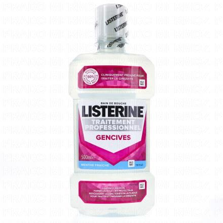 LISTERINE Bain de bouche traitement professionnel gencives menthe fraiche 500ml