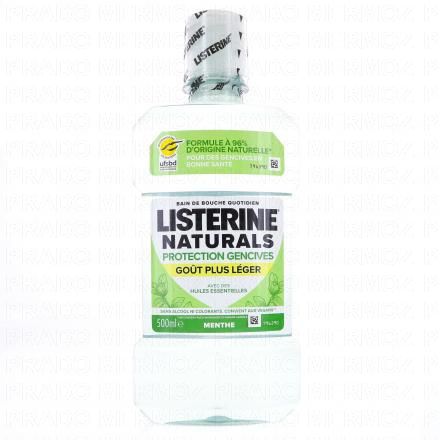 LISTERINE Naturals Bain de bouche protection gencives gout plus léger menthe 500ml