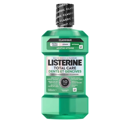 LISTERINE Total Care - Bain de bouche protection dents et gencives Intense (flacon 500ml)