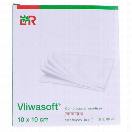 LOHMAN & RAUSHER Vliwasoft - Compresses de Gaze Non tissées Stériles 10 x 10 cm (10 sachets)