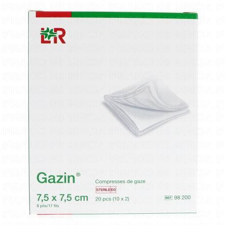 LOHMANN & RAUSHER Gazin - Compresses de Gaze St&eacute;riles Tiss&eacute;es 7.5 x 7.5 cm (10 sachets)