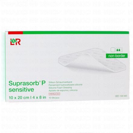 LOHMANN & RAUSHER Suprasorb P Sensitive Pansement Hydrocellulaire Silicon&eacute; boite de 10 (10 x 20 cm)