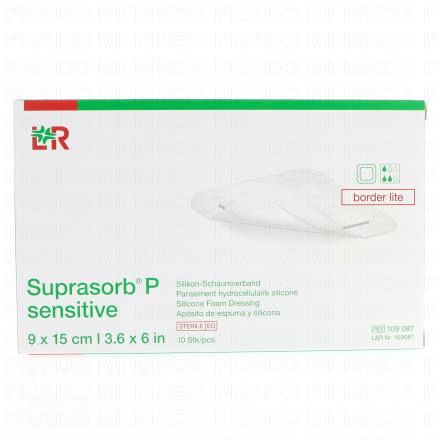 LOHMANN & RAUSHER Suprasorb P Sensitive Pansement Hydrocellulaire Silicon&eacute; boite de 10 (9 x 15 cm)