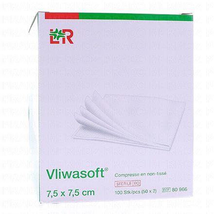 LOHMANN & RAUSHER Vliwasoft - Compresses de Gaze Stériles Non tissées 7.5 x 7.5 cm (50 sachets)