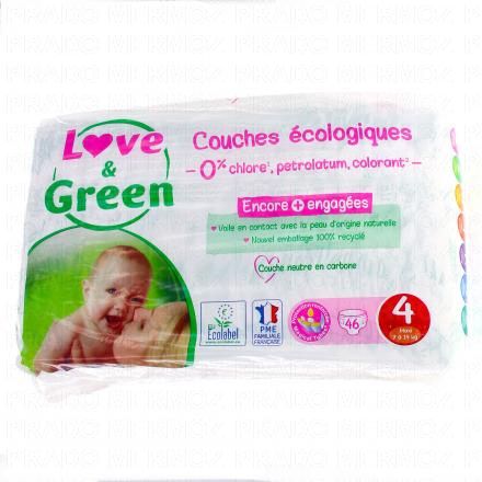 LOVE&GREEN Couches écologiques Taille 4 - 7à14kg x46 couches