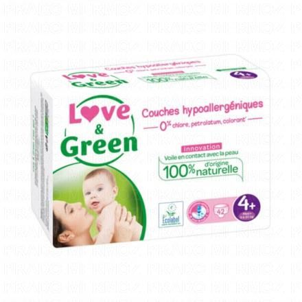 LOVE&GREEN Couches hypoallergéniques (taille 4 - 7à14kg x44 couches)