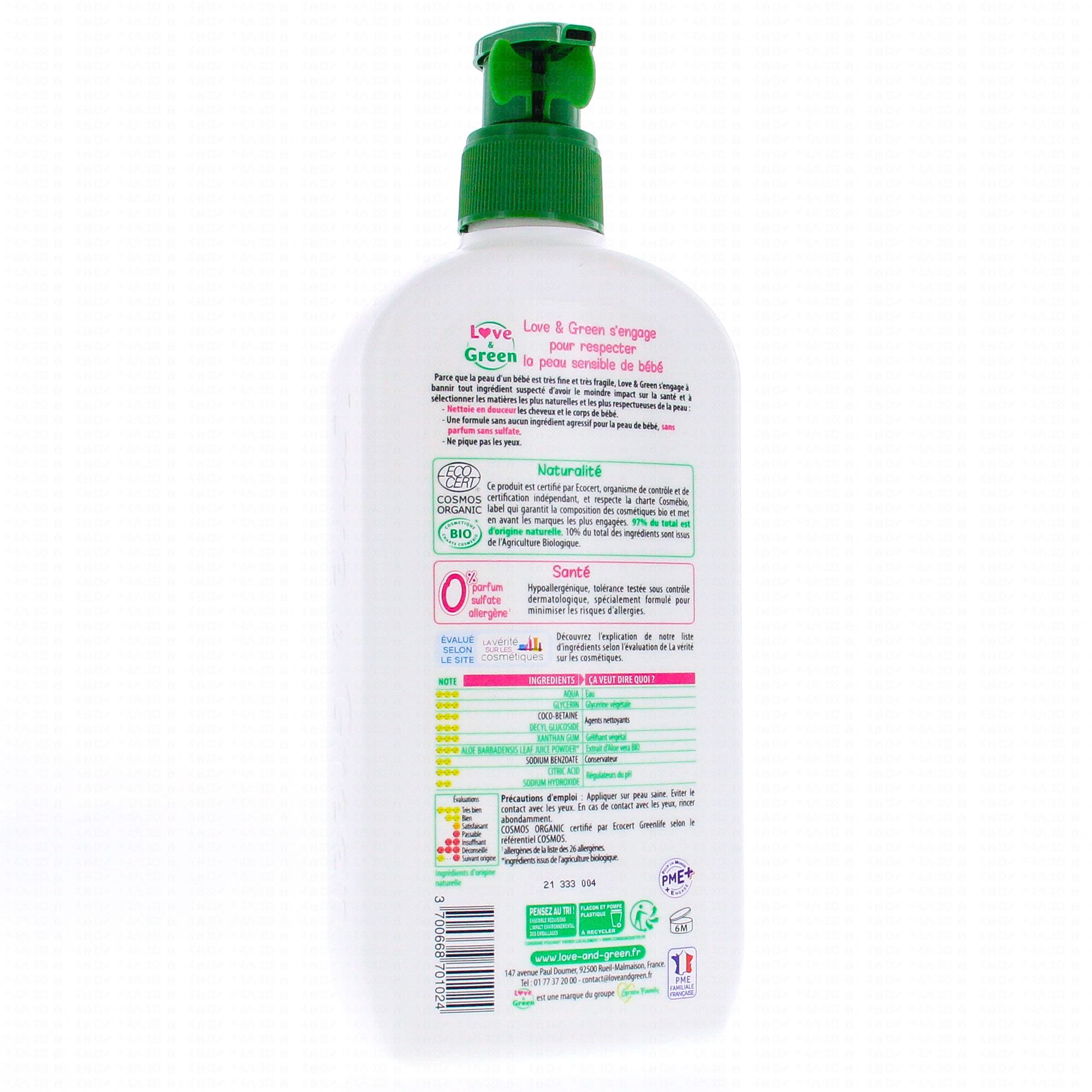 Liniment et gel lavant Love and Green - Love & Green