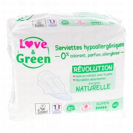 LOVE&GREEN Serviettes Hypoallergéniques Super x12