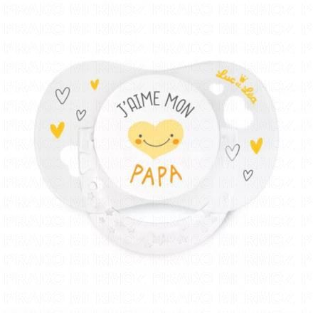 LUC ET LEA Essentiel collerette confort+ - Sucette 0-6 mois j'aime mon papa (j'aime mon papa)