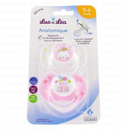 LUC ET LEA Sucette Silicone Anatomique "Petit Coeur" 0-6 mois