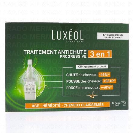LUXÉOL Coffret Traitement Antichute Progressive 3 en 1 x14 fioles de 6mL
