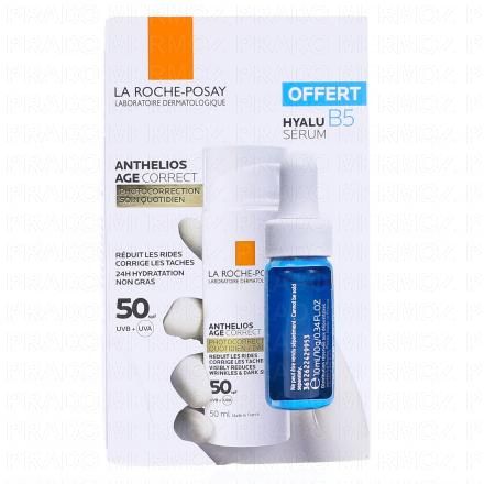 La ROCHE-POSAY Coffret Anthelios Age Correct SPF50+ & Hyalu B5 Sérum 10ml Offert