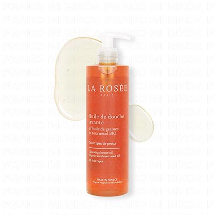 LA ROSÉE Huile de douche lavante à l'huile de graines de tournesol BIO (flacon pompe 400ml)