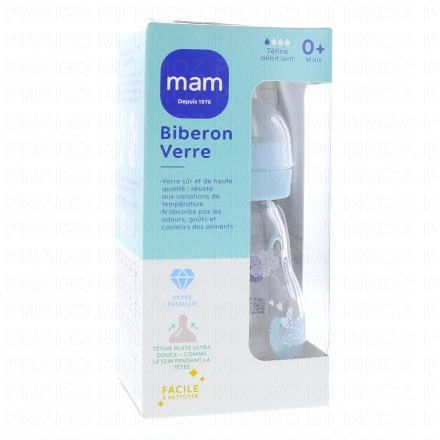 MAM Biberon verre premium débit 1 +0mois 170ml