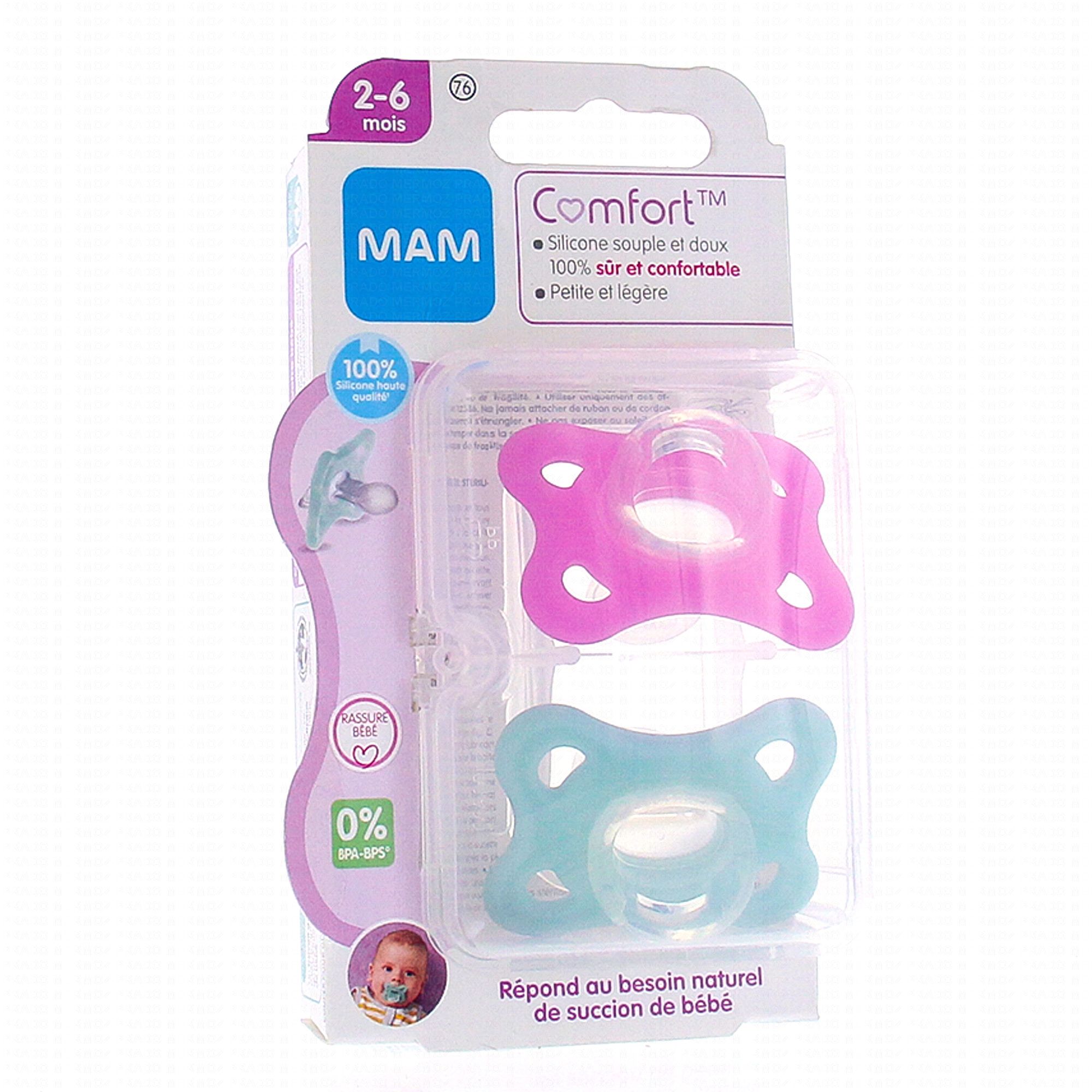 Sucette MAM Comfort 2-6 mois lot de 2