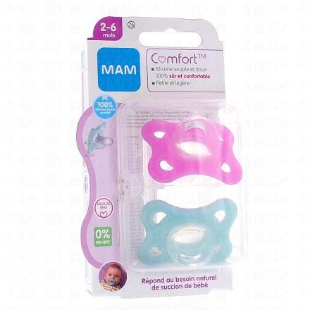 MAM Comfort Sucettes 2-6 mois x2 (rose)