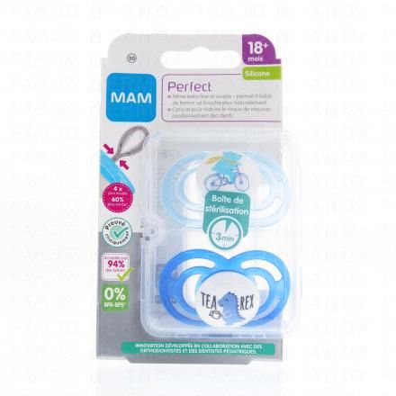 MAM Duo Sucettes +18 mois Perfect silicone (bleu)