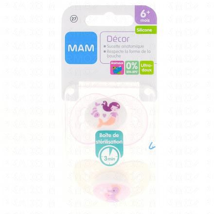 MAM Décor - Duo sucettes +6 mois anatomiques coeur silicone