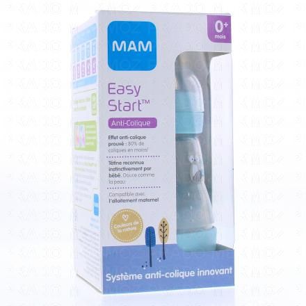 MAM Easy Start Anti-Colique biberon débit 1 160ml (bleu couleur de la nature)