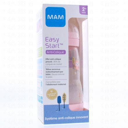 MAM Easy Start Anti-Colique biberon débit 2 260ml rose couleur de la nature