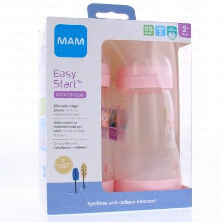 MAM Easy Start Anti-Colique biberon débit 2 260ml (lot de 2 rose couleur de la nature)