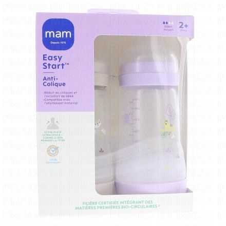 MAM Easy Start Anti-Colique biberon débit 2 260ml (lot de 2 lilas et sable)