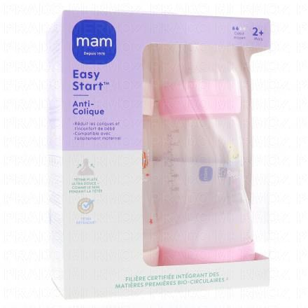 MAM Easy Start Anti-Colique biberon débit 2 260ml (lot de 2 rose et sable)