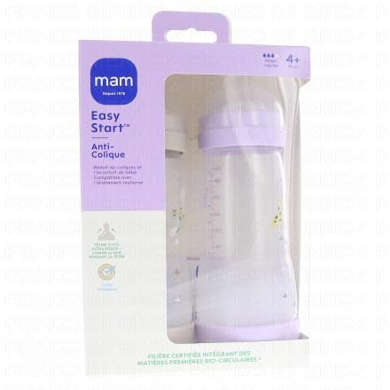 MAM Easy Start Anti-Colique biberon débit 3 320ml lot de 2 lilas et sable