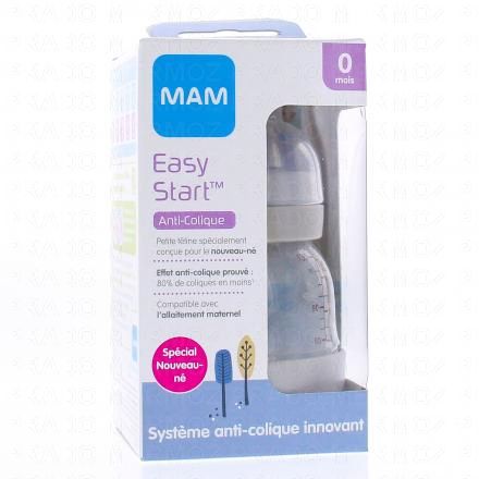 MAM Easy start biberon anti-colique débit 0 130ml (beige lapin)
