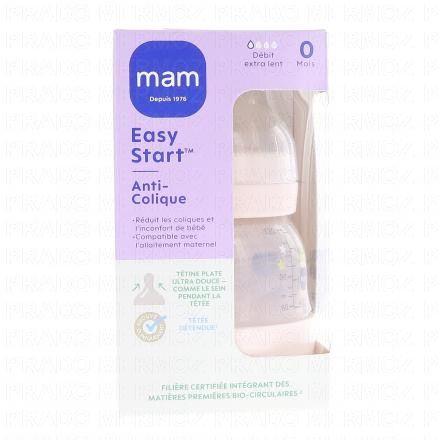 MAM Easy start biberon anti-colique débit 0 130ml (coton)