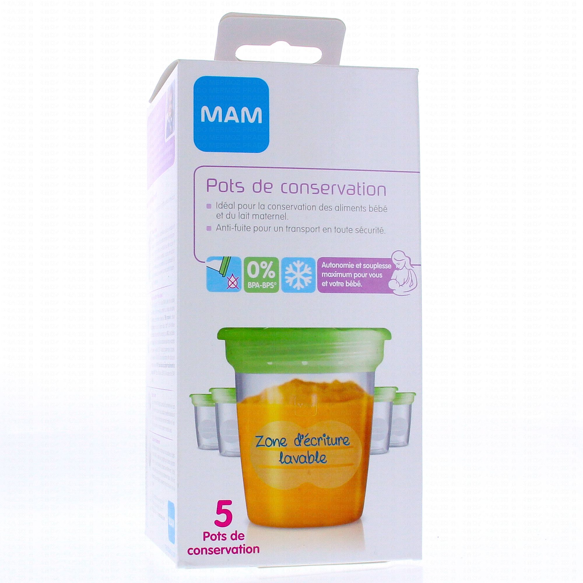 Prix de Dodie pots de conservation - 5 unités de 120ml, avis, conseils