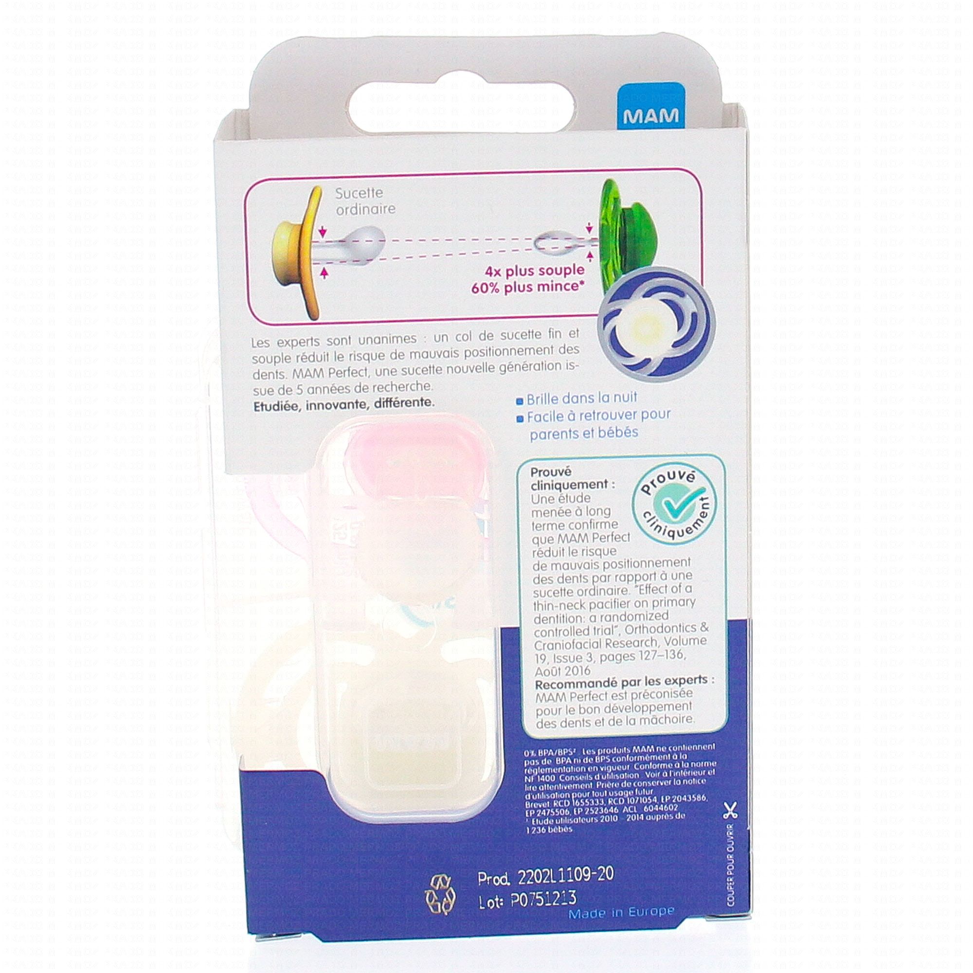 MAM Sucette perfect 0-6 mois silicone - Parapharmacie - Pharmarket