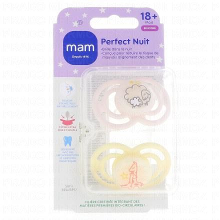 MAM Sucettes +18 mois perfect Nuit silicone (animaux)