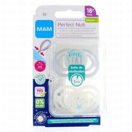 MAM Sucettes +18 mois perfect Nuit silicone (little star)