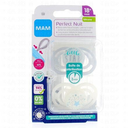 Sucettes +18 mois perfect Nuit silicone little star