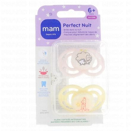 MAM Sucettes +6 mois perfect nuit silicone ()