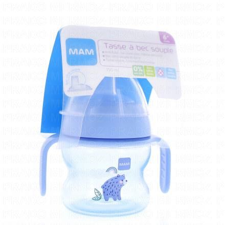 Tasse apprentissage bec souple +6m 150ml bleu 3
