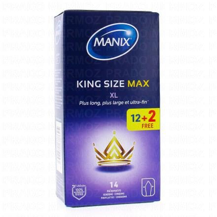 MANIX King size max - Préservatifs maximum confort (12 préservatifs + 2 offerts)