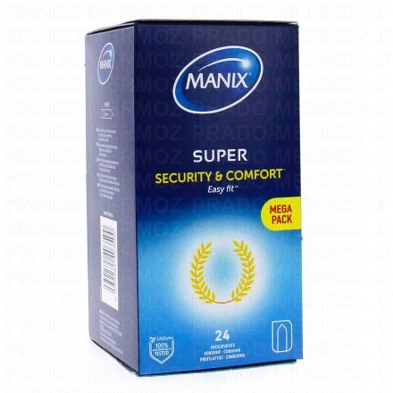 MANIX SUPER Security & Comfort - Préservatifs easy fit (boite de 24 préservatifs)
