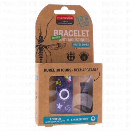 MANOUKA Bracelet anti-moustique Junior + 1 recharge 6ml (espace)